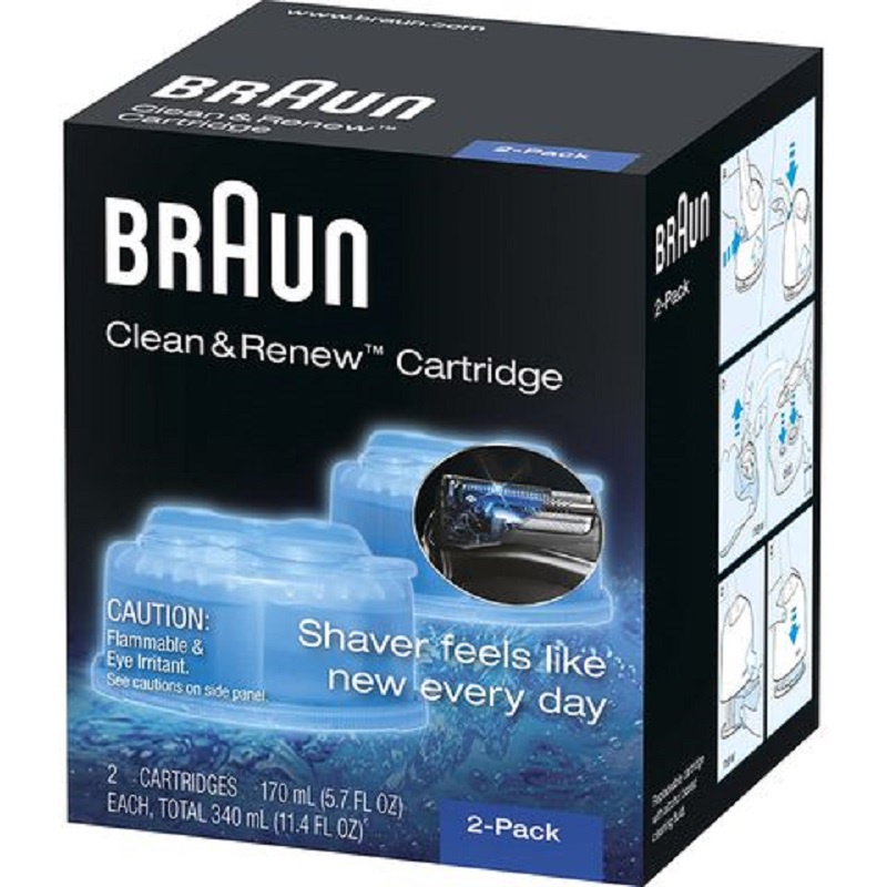 Hộp nước rửa máy cạo râu Braun | Braun Clean & Renew Cartridges | 170ml