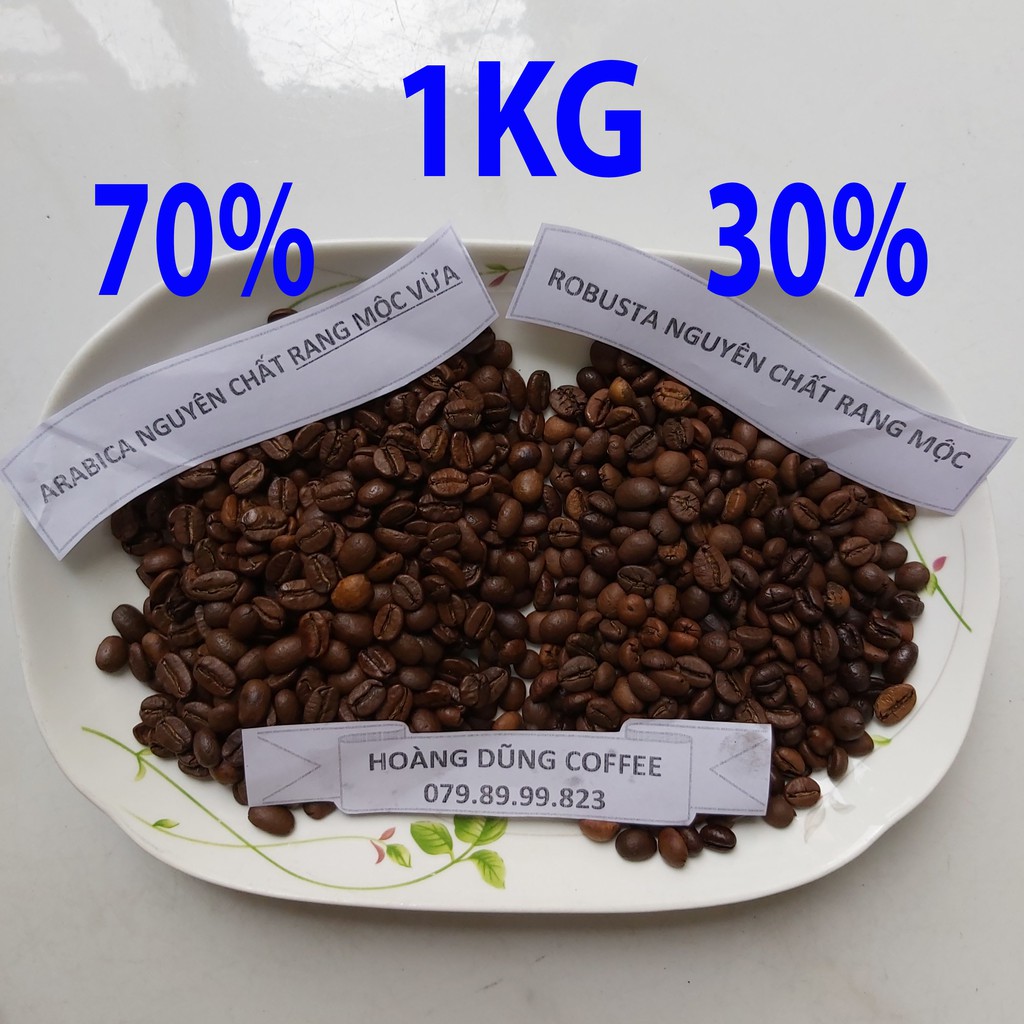 1KG CÀ PHÊ SỈ 70% MỘC ARABICA - 30% MỘC ROBUSTA - CAFE NGUYÊN CHẤT RANG MỘC - HOÀNG DŨNG COFFEE