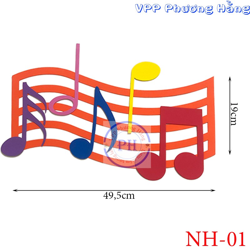 Bộ khuông nhạc và nốt nhạc xốp - trang trí góc âm nhạc mầm non