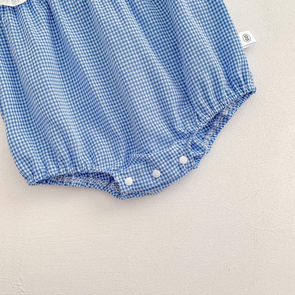 Bộ Áo Liền Quần Ngắn Tay Thêu Hoa Dễ Thương Cho Bé Sơ Sinh