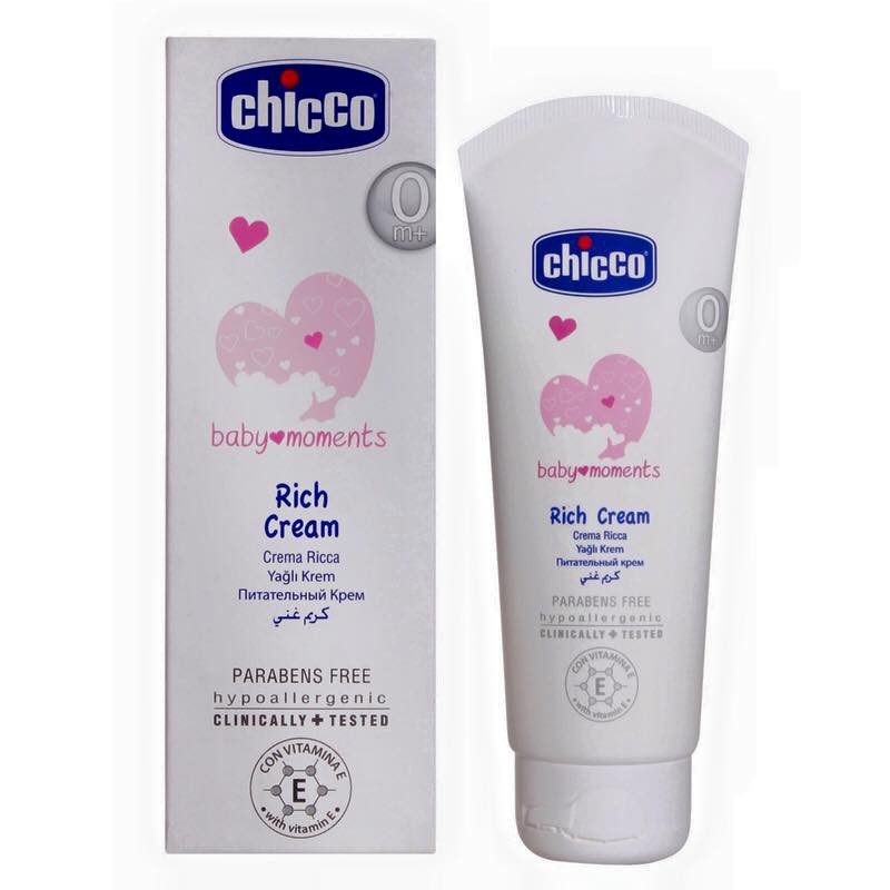 Kem dưỡng ẩm chứa Omega và vitamin E Chicco 100ml 0M+