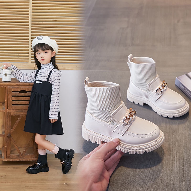 Giày Bốt Martin Bằng Da Chống Trượt Thoáng Khí Cho Bé Gái 4 5 6 7 8 9 10 11 12 13 Tuổi