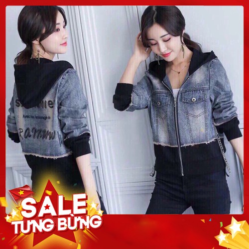 -HÀNG NHẬP KHẨU Áo Khoác Jean Phối Thun Có Nón, GIÁ RẺ NHẤT Liên hệ mua hàng 084.209.1989