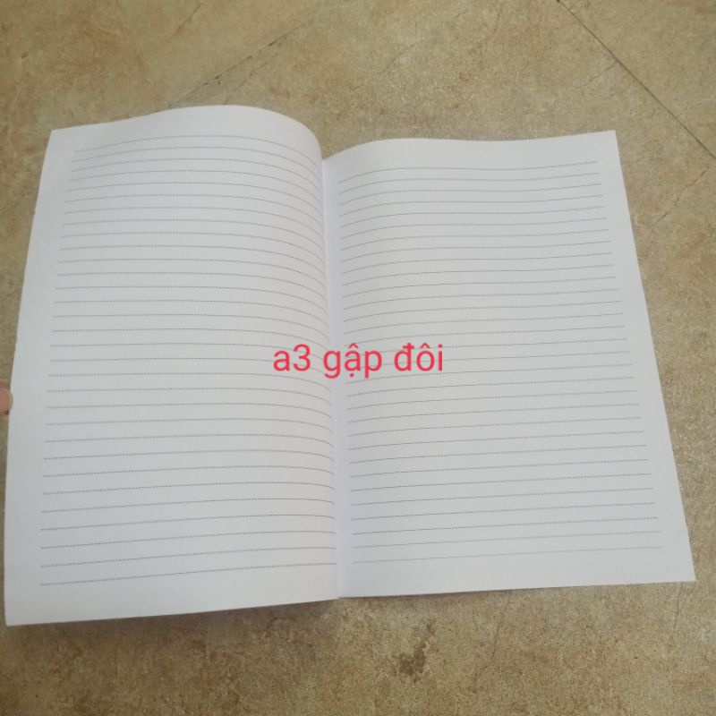 Tập 50 tờ giấy dòng kẻ ngang a4 hoặc a3 in 2 mặt gập đôi