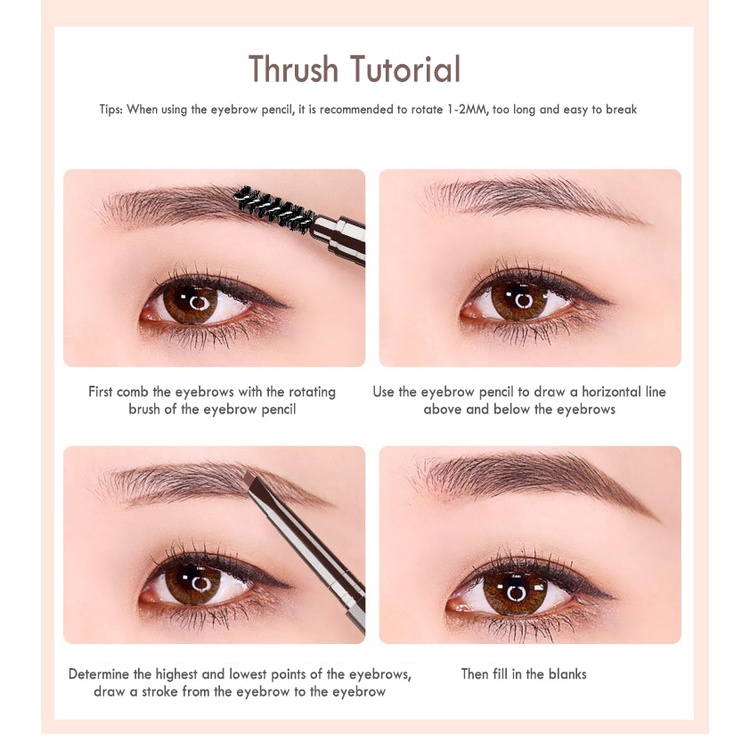 Bút Kẻ Lông Mày Dnm 2 Trong 1 Xoay Tự Động Lâu Trôi Chống Thấm Nước Và Mồ Hôi