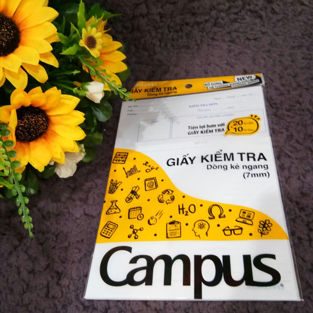 Giấy kiểm tra cấp 2 dòng kẻ ngang Campus