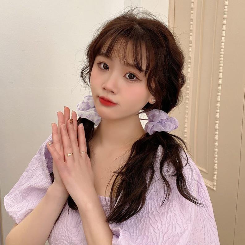 Dây Cột Tóc Co Giãn Màu Tím Xinh Xắn Thời Trang Cho Nữ