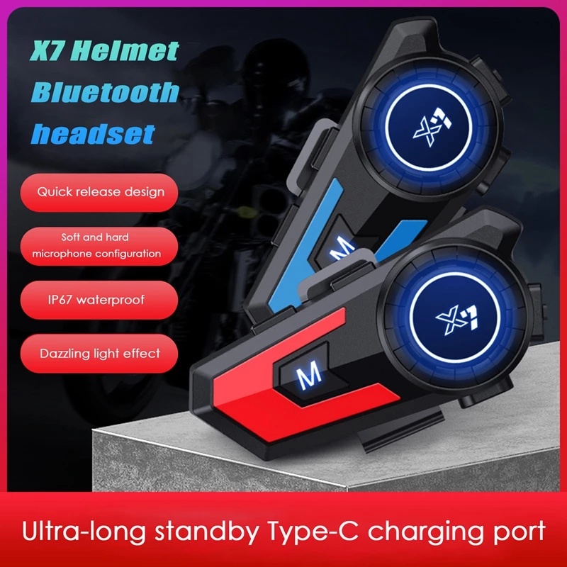Tai Nghe Bluetooth 5.0 2 Trong 1 Chống Nước 800mah Có Đèn Thoáng Khí Cho Mũ Bảo Hiểm