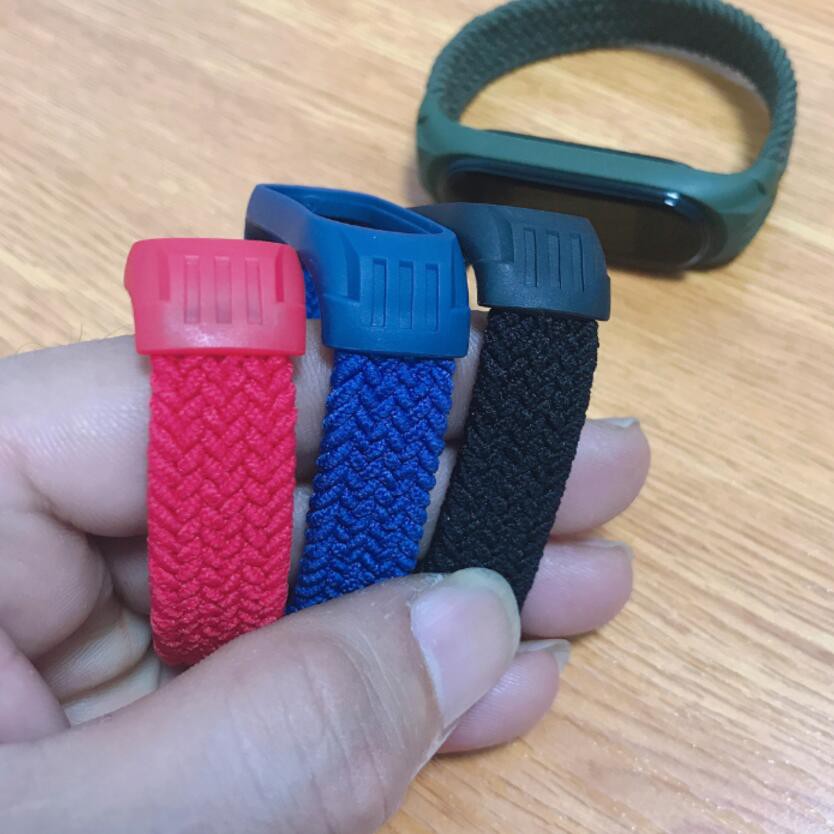 Dây đeo đồng hồ thông minh sợi nylon thời trang cho Xiaomi Mi Band 5/ 4/ 3