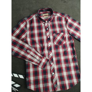 Áo sơ mi cao cấp 2020,100% cotton,màu đỏ,kẻ caro