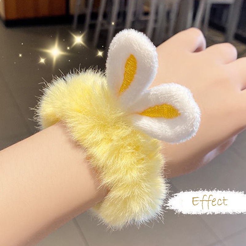 Dây cột tóc trang trí tai thỏ xinh xắn phong cách Hàn Quốc