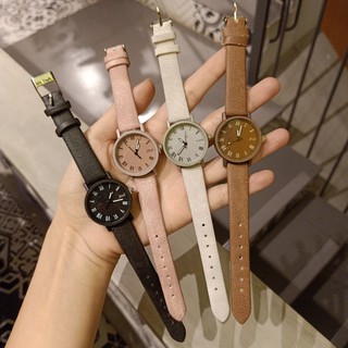 Đồng hồ nữ Girly dây da màu pastel cá tính