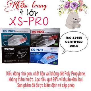 Khẩu trang y tế XS-PRO 4 lớp 4 màu, 1 hộp/50 cái
