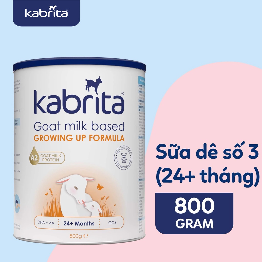 Sữa dê Kabrita số 3 (>24 tháng) hộp 800g xuất xứ Hà Lan