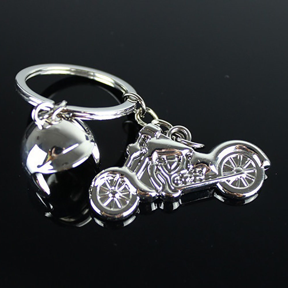 Móc treo chìa khóa hình xe máy &amp; nón bảo hiểm ngộ nghĩnh