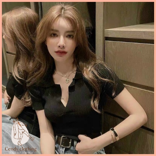 Áo Croptop Nữ Cổ Chữ V CendyClothing CD026