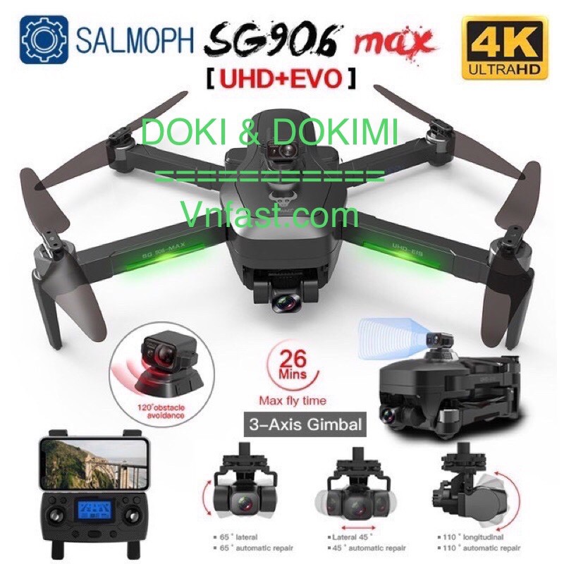 Flycam ZLL SG906 MAX 3 2023 - Sg906 max 2 4km - Sg906 MAX 1 3km - 4k gimbal 3 trục - Cảm biến va chạm Bh3T | BigBuy360 - bigbuy360.vn