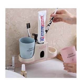 Bộ Nhả Kem Đánh Răng Tự Động Lúa Mạch 2 Cốc