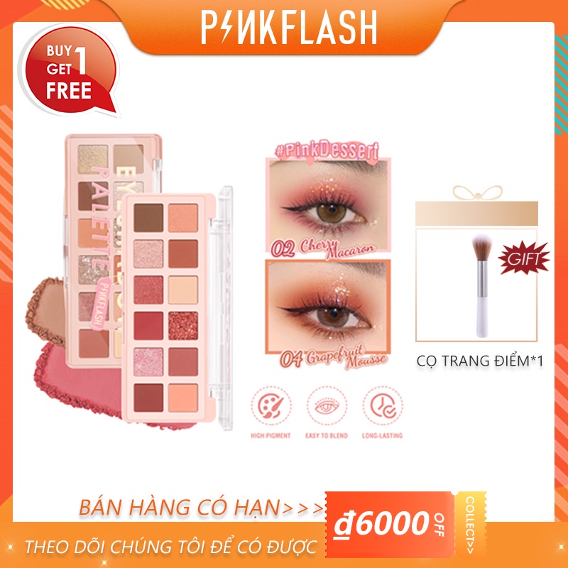 [Hàng mới về] Bảng phấn mắt PINKFLASH 12 màu sắc chống nước lâu trôi