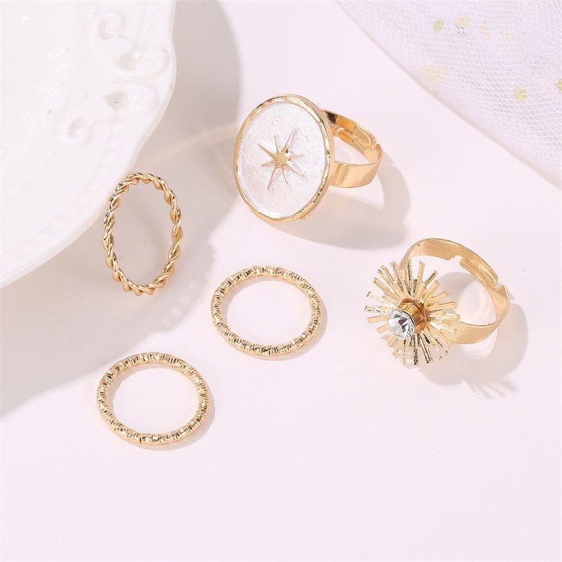 Set 5 Nhẫn Đeo Khớp Ngón Tay Thời Trang Cho Nữ