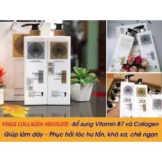 Cặp Dầu Gội Xả Collagen Vinge 1000ML| Ngăn Rụng Tóc,Giảm Rụng Tóc,Phục Hồi Tóc Hư Tổn