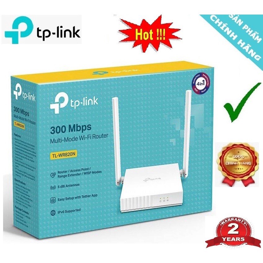 Bộ phát WiFi - Router WiFi TPlink TL-WR 820N chuẩn N tốc độ 300Mbps chính hãng bảo hành 24 tháng
