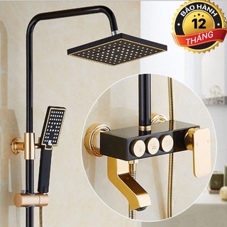 Bộ vòi sen cây tắm đứng nóng lạnh cao cấp morally- blackgold chất liệu mạ đồng cao cấp ,sơn tĩnh điện, vòi sen tăng áp