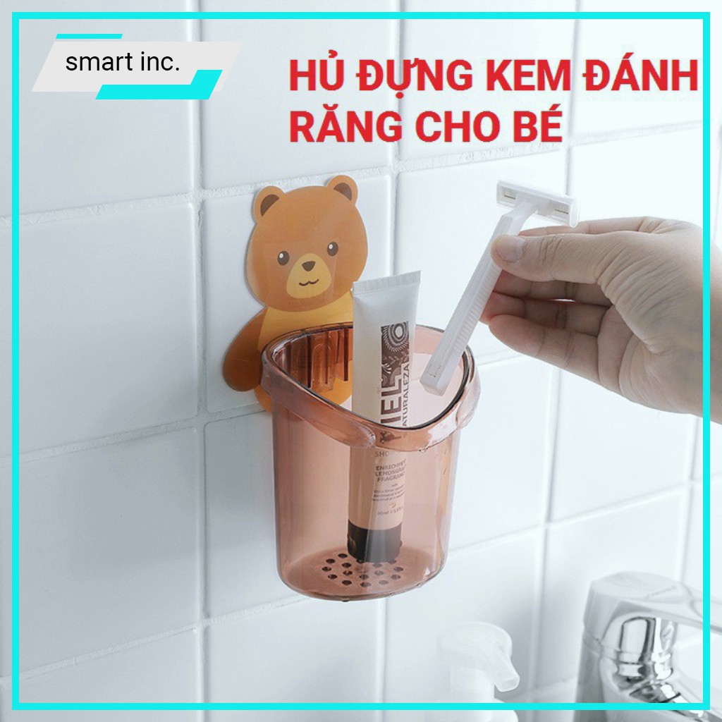 Kệ Treo Cốc Súc Miệng Khay Đựng Bàn Chải Kem Đánh Răng Cho Bé Dán Tường