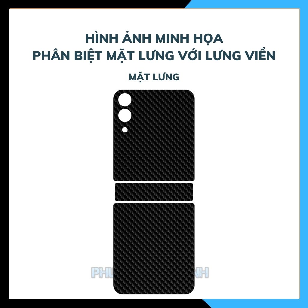 Samsung Z Flip 3_Dán Film Carbon mặt lưng chống trầy, không bám vân tay