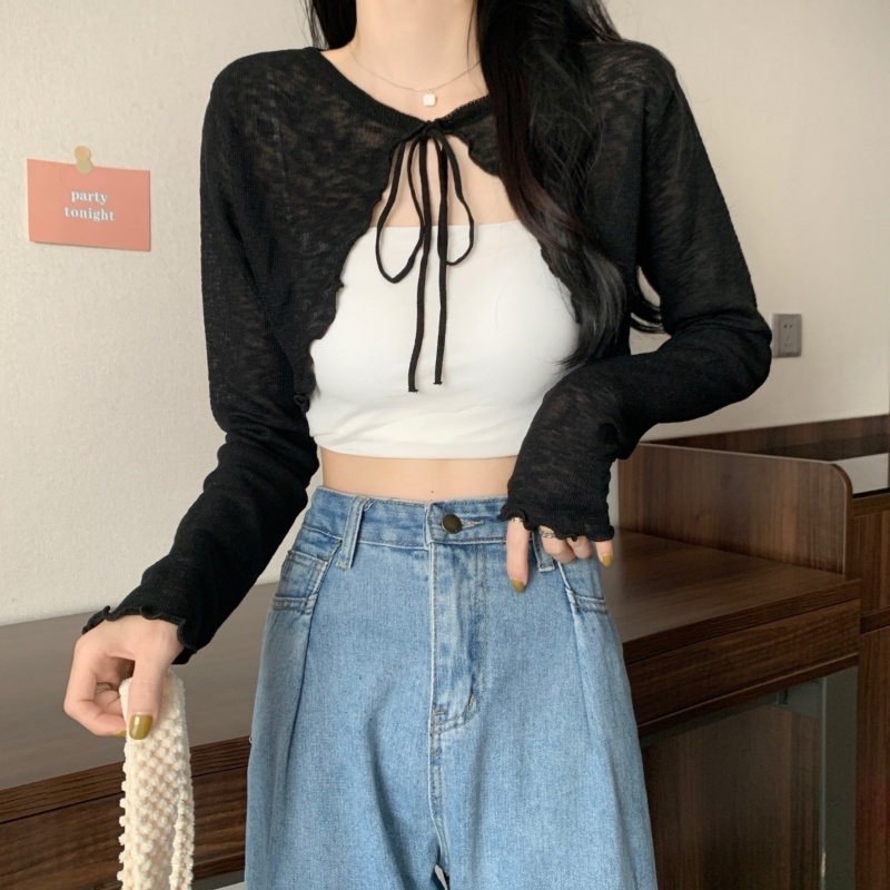 COZOK Áo Khoác Cardigan Tay Dài Chống Nắng Màu Sắc Đơn Giản