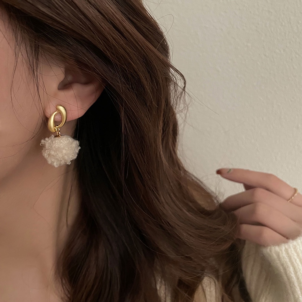 Bông Tai Lông Cừu Dễ Thương Thời Trang Thu Đông