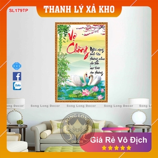 Tranh Dán Tường Chữ Vợ Chồng- SL179TP- Tranh 3d Thư Pháp - Song Long Decor