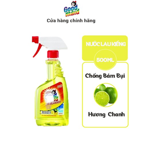 Nước Lau Kiếng Chống Bám Bụi Goodmaid Sáng Bóng Bề Mặt Kính - Hương Lemon 500ml