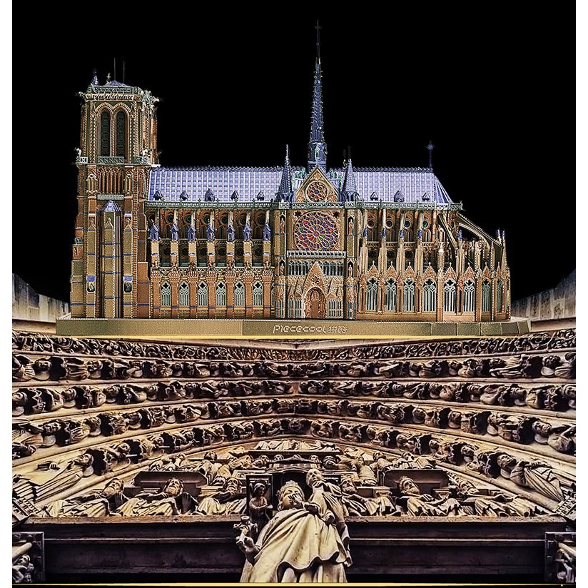 Mô hình lắp ghép kim loại 3d Nhà thờ Đức Bà Paris-cỡ lớn   + tặng kèm 1 mẫu mô hình 60k