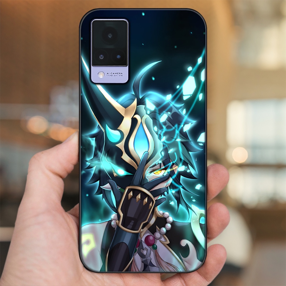 Ốp lưng Vivo V21 viền đen in hình Xiao Genshin Impact