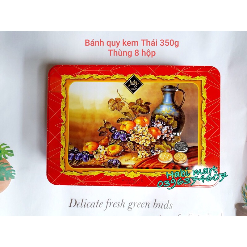 [HÀNG TẾT 2022] Bánh quy kem tổng hợp Lucky Asorted Thái hộp sắt 350g | BigBuy360 - bigbuy360.vn