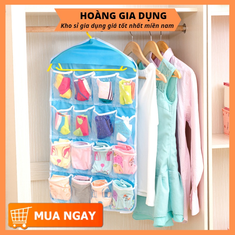 Túi Treo Đồ Thông Minh 16 Ngăn Túi Đựng Quần Áo Đồ Lót Tất Vớ Chia Ngăn Đa Năng H251