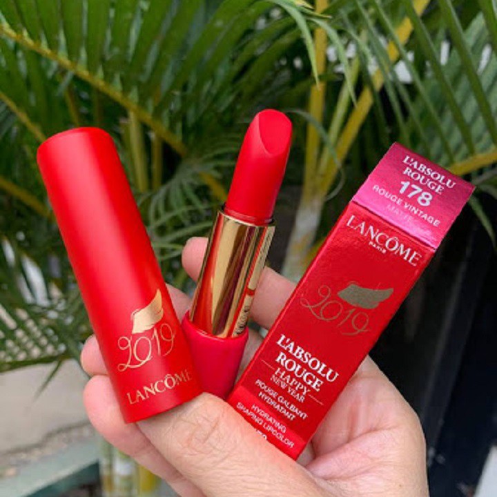 Son Lancome 178 Rouge Vintage Matte Màu Đỏ Cam 2019