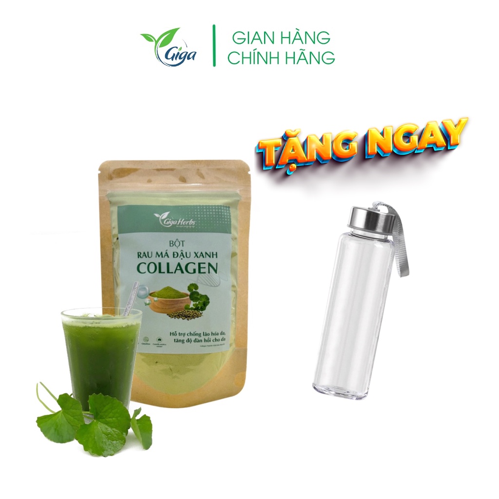 Bột Rau Má Đậu Xanh Collagen Sấy Lạnh Nguyên Chất Giga - Thanh Nhiệt Giải Độc Ngăn Ngừa Lão Hoá