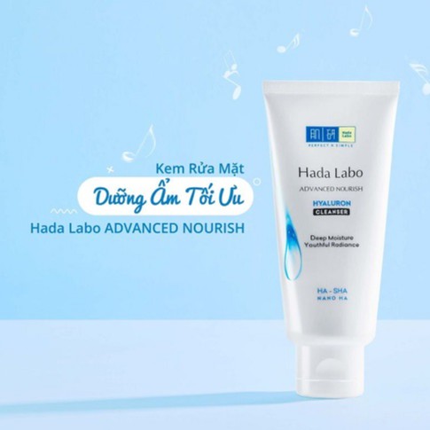 Sữa Rửa Mặt Giữ Ẩm Hada Labo ADVANCED NOURISH Hyaluron Cleanser 80g