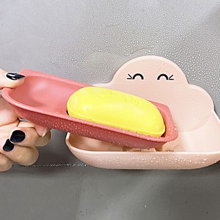 DỤNG CỤ ĐỰNG XÀ PHÒNG ĐÁM MÂY DÁN TƯỜNG NHÀ TẮM 2 LỚP SIÊU ĐẸP