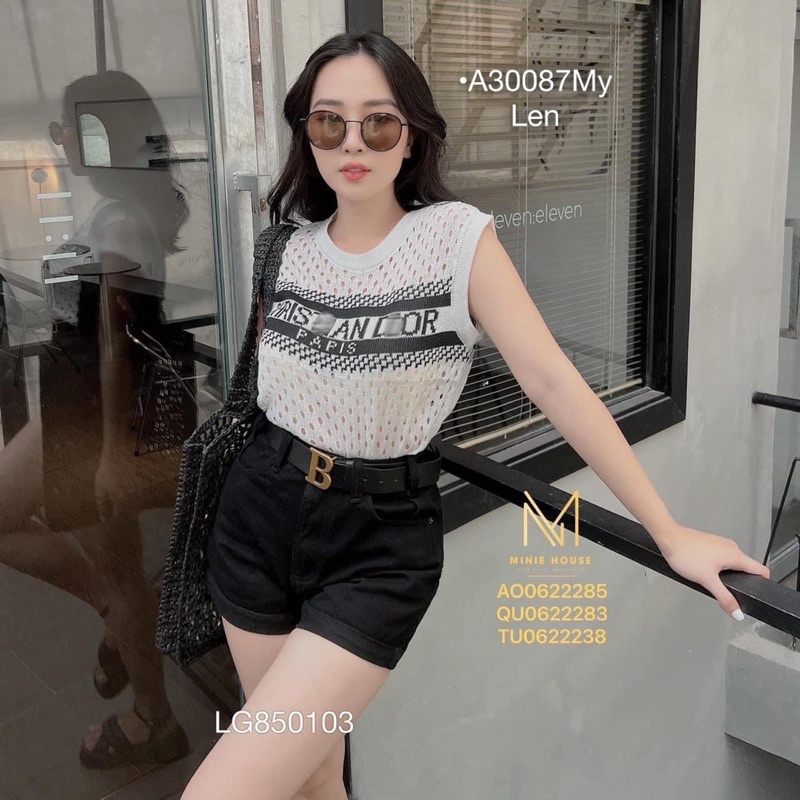 Áo len lưới dior sát nách minie siêu sang chảnh