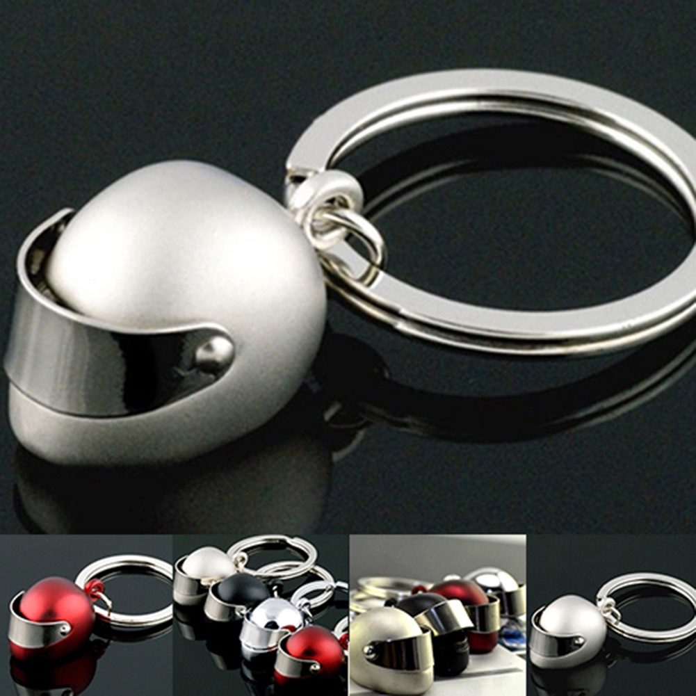 Móc khóa hình mũ bảo hiểm sáng tạo bằng kim loại