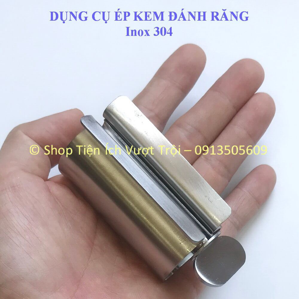 Dụng cụ bóp, lấy kem đánh răng bằng Inox, ép, nặn tiết kiệm, tận dụng hết các loại kem trong ống - Tiện Ích Vượt Trội