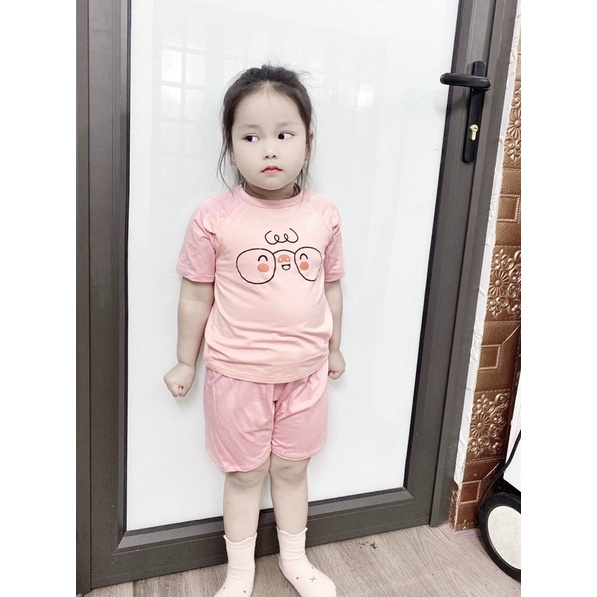 Bộ cộc thun lạnh hình thú Mimonri bé trai/bé gái (6-16kg)