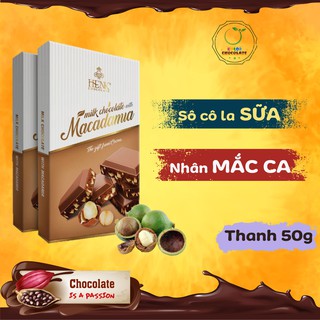Socola thanh 50g mắc ca | Henk Chocolate