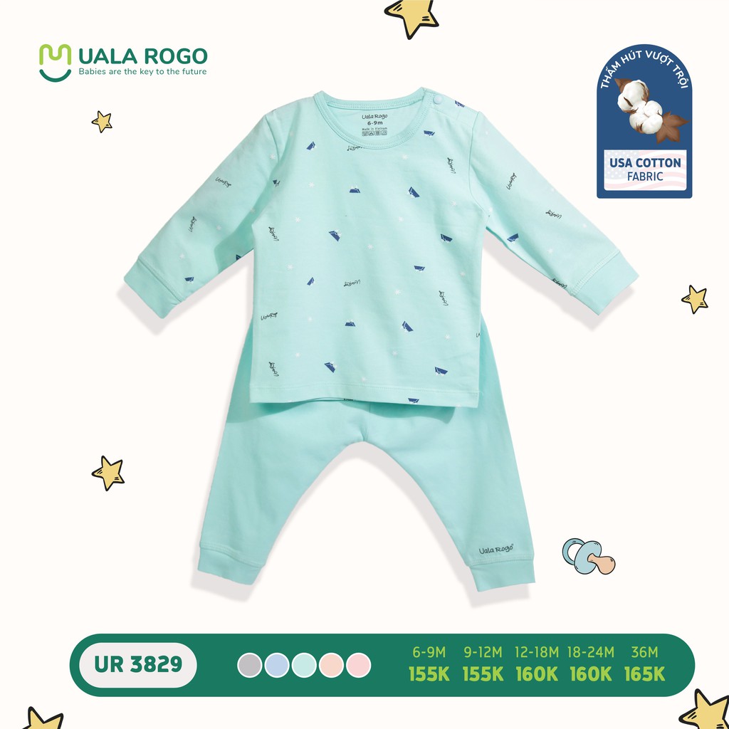 UR3829 Bộ dài tay cài vai Uala Rogo chất cotton thoáng mát