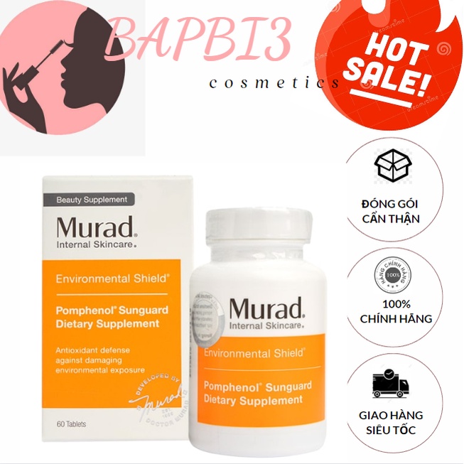 viên uống chống nắng murad chính hãng trắng da Hộp 60 Viên Mỹ