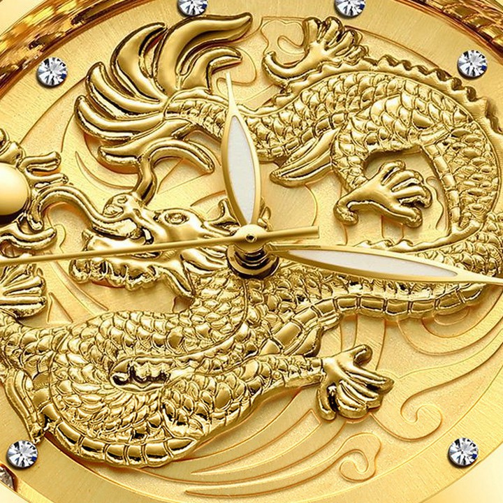 Đồng hồ nam DRAGON Mặt Rồng Mạ Vàng Cao Cấp #8