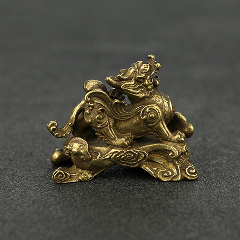 Tượng hình rồng cung hoàng đạo bằng đồng phong cách trung hoa kích thước nhỏ nhắn may mắn